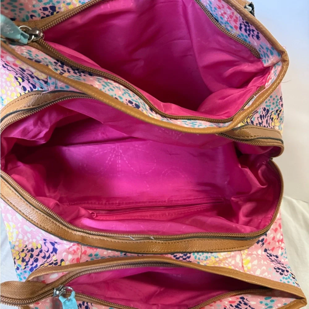 Lily‎ Bloom Multicolor Baby Bag with Tan Straps